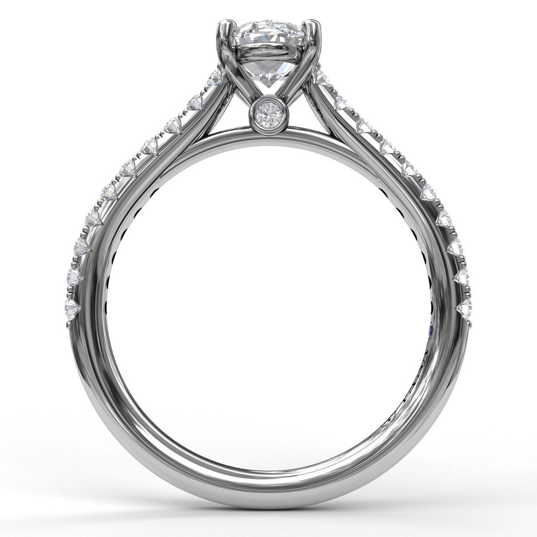 Classic Diamond Engagement Ring with Beautiful Side Detail