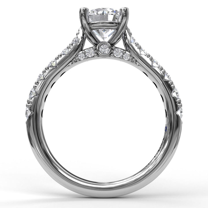 Delicate Classic Engagement Ring with Delicate Side Detail