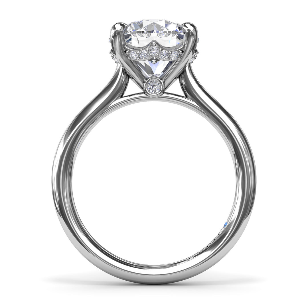 Classic Hidden Halo Diamond Engagement Ring