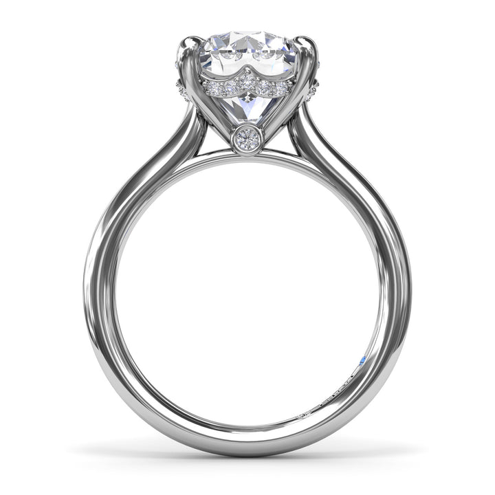 Classic Hidden Halo Diamond Engagement Ring