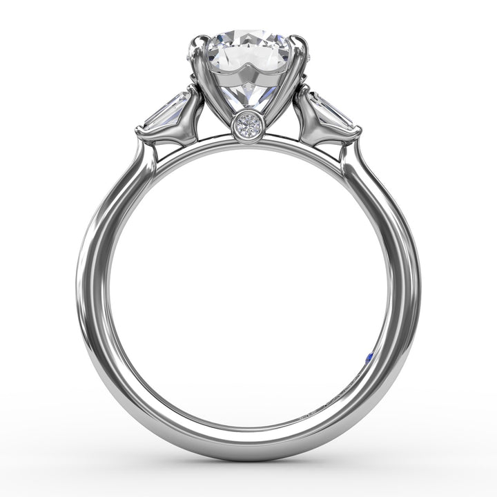 Double Baguette Diamond Engagement Ring