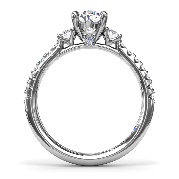 Dynamic Trio Diamond Engagement Ring