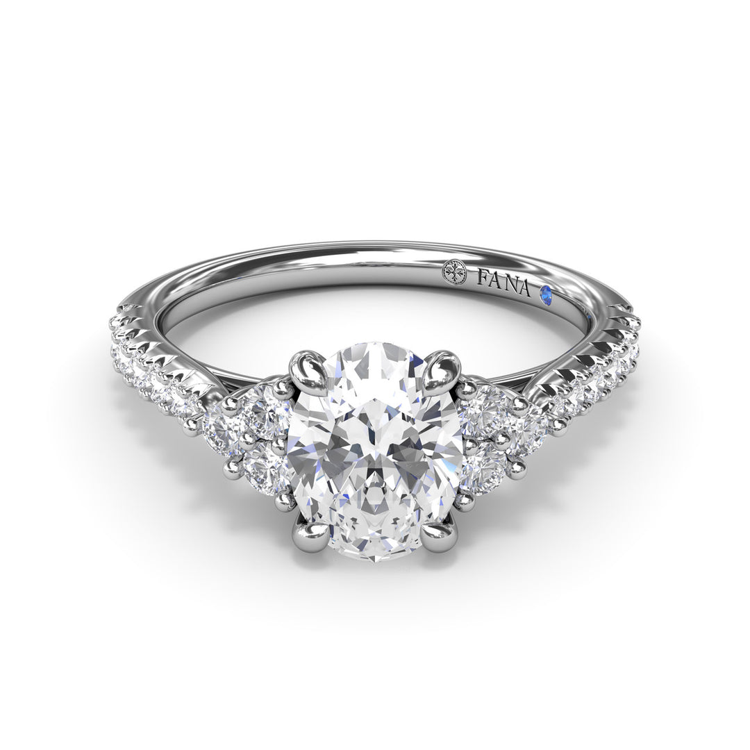 Clustered Diamond Engagement Ring