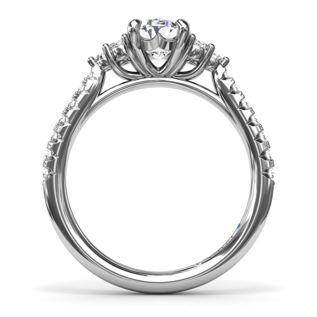 Clustered Diamond Engagement Ring