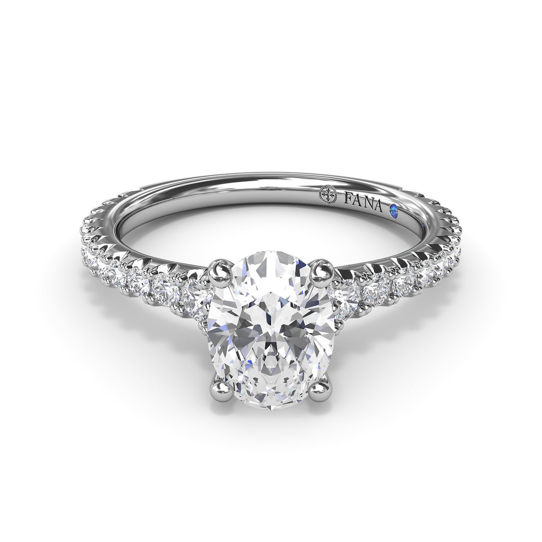 Sophisticated Side Cluster Diamond Band Engagement Ring