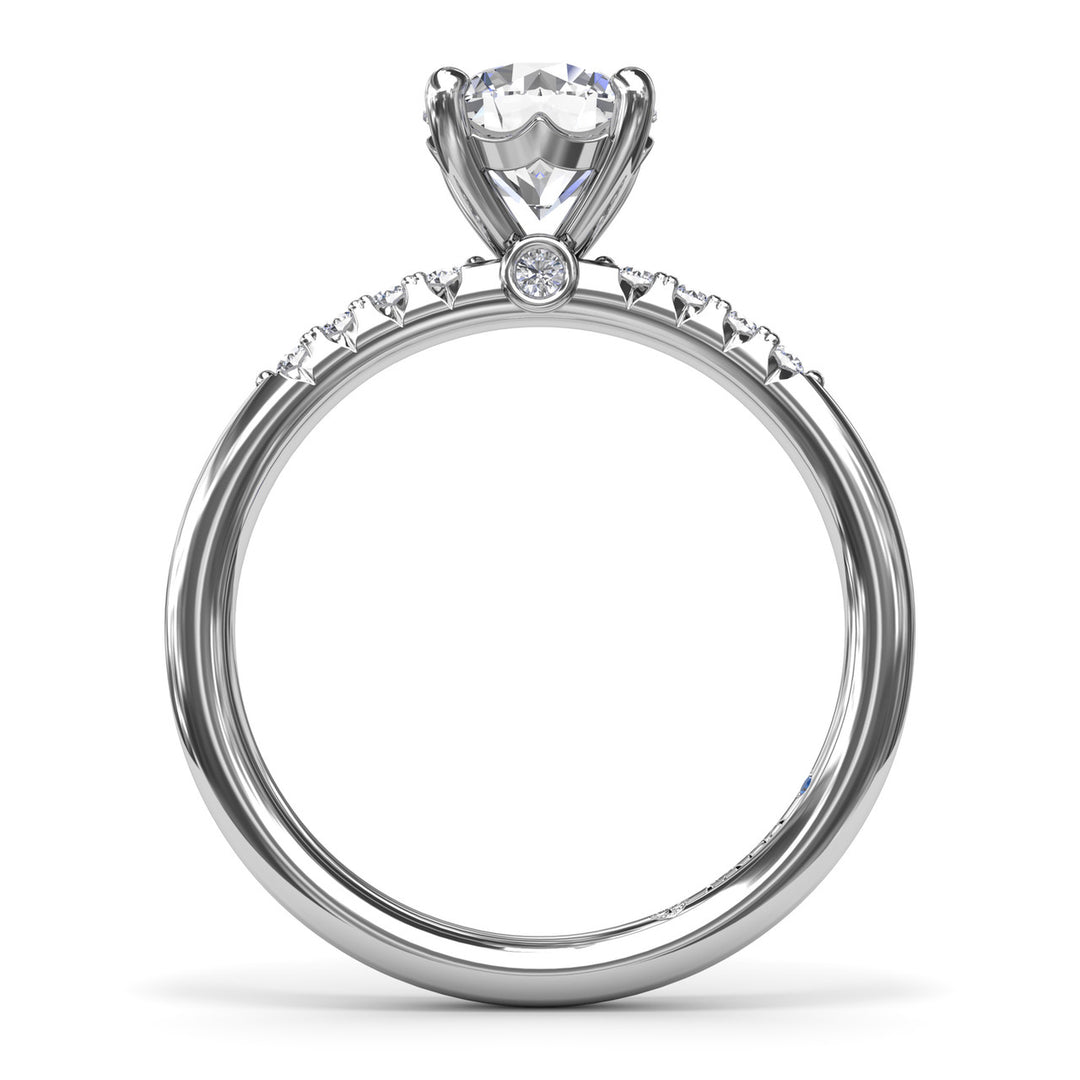 Quarter Band Diamond Engagement Ring