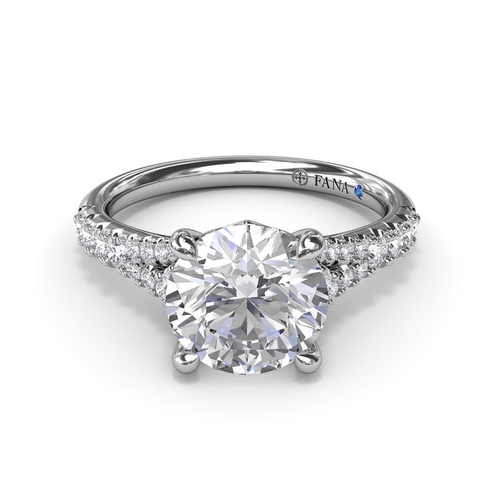 Diamond Split Shank Engagement Ring