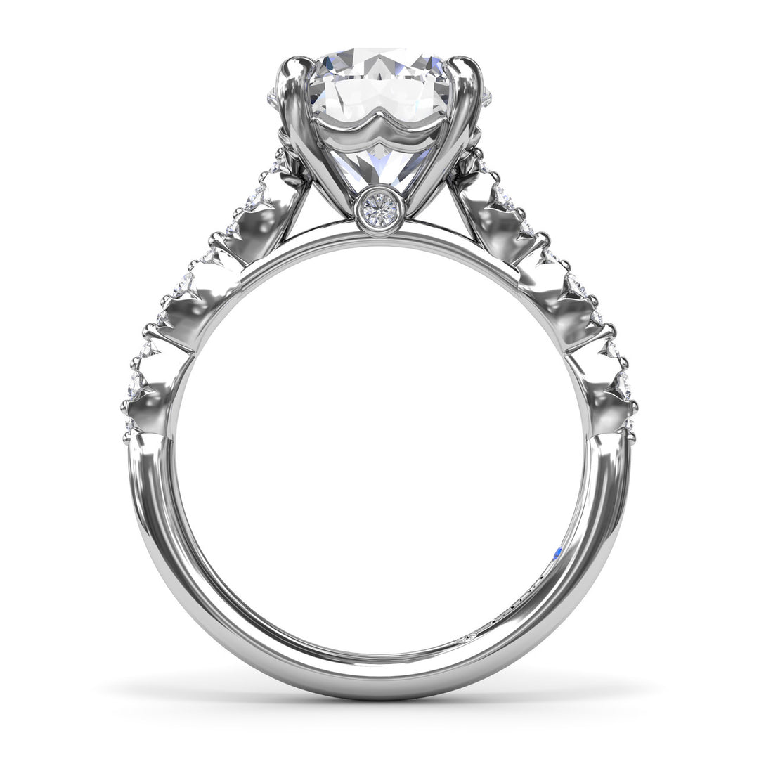 Petite Pave Diamond Engagement Ring