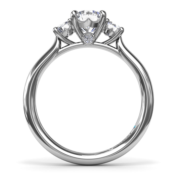 Petite Three-Stone Diamond Engagement Ring