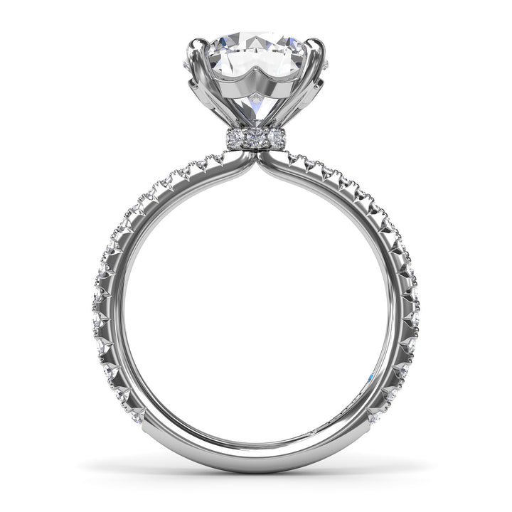 Hidden Halo Diamond Engagement Ring