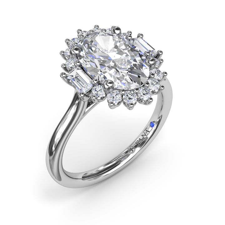 Modern Edge Diamond Engagement Ring