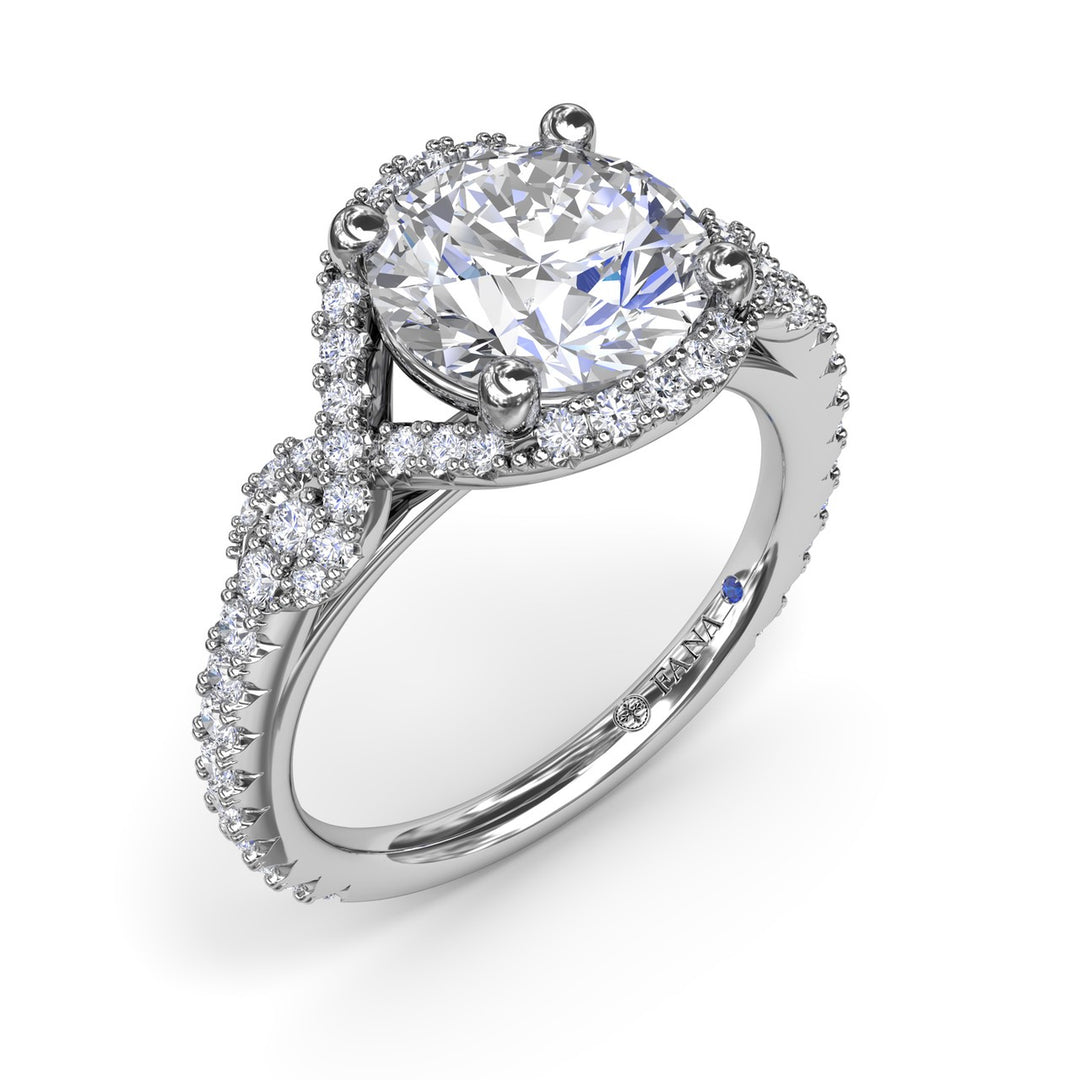 Round Love Knot Diamond Engagement Ring