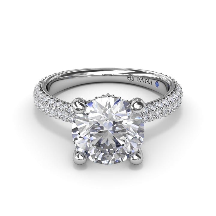 Tapered Pavé Diamond Engagement Ring