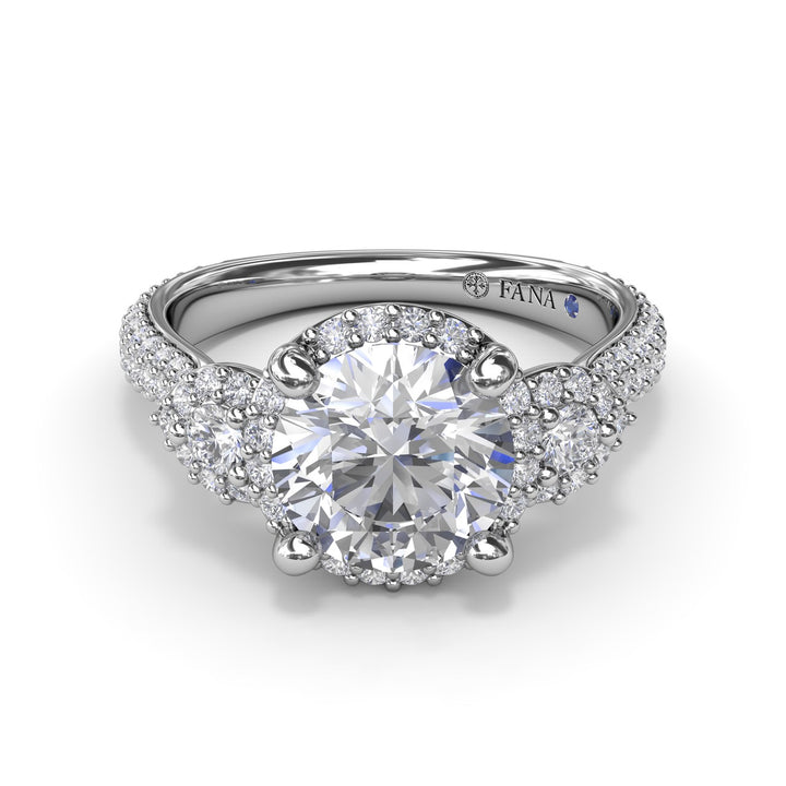 Full Halo Diamond Pavé Engagement Ring