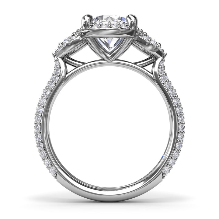 Full Halo Diamond Pavé Engagement Ring