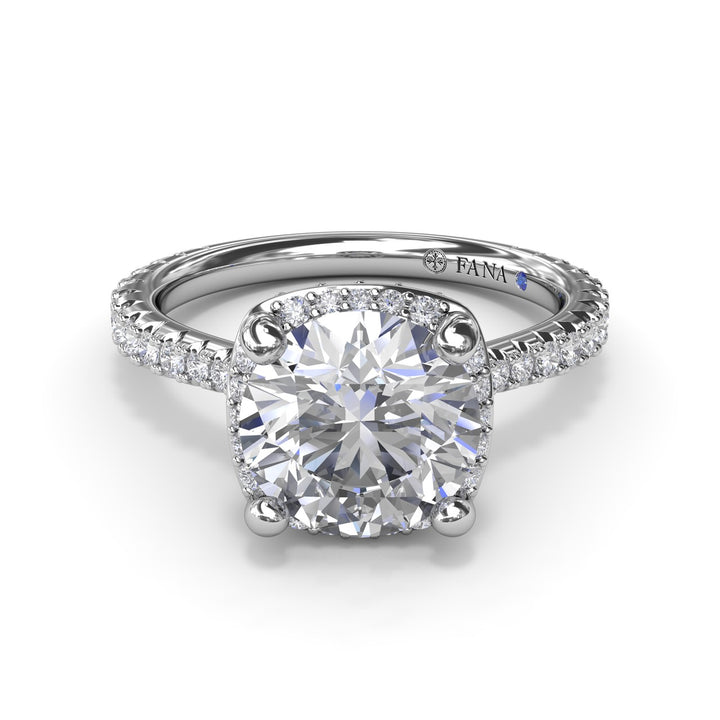 Cushion Cut Diamond Halo Engagement Ring