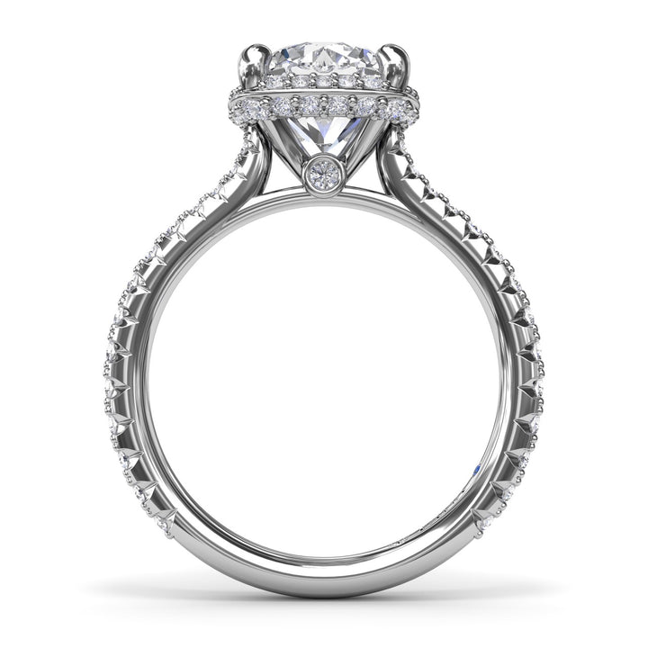 Cushion Cut Diamond Halo Engagement Ring