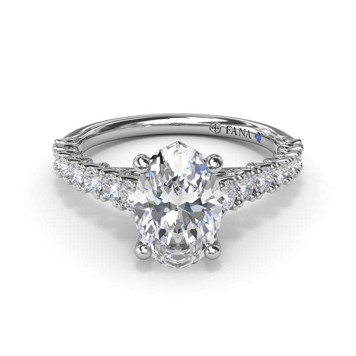 Trellis Set Oval Diamond Engagement Ring