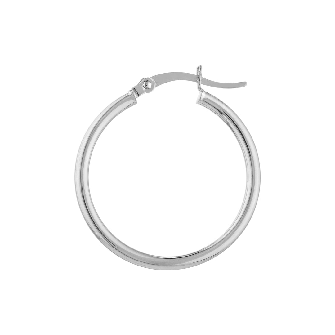 2mm x 25mm Polished Hoop Earrings