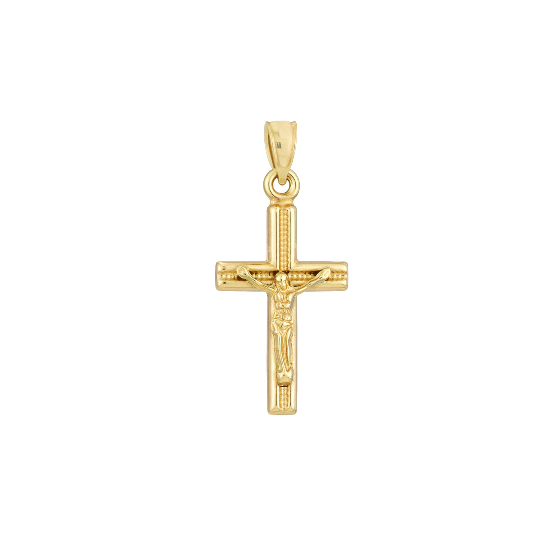 3D Concave Textured Crucifix Pendant