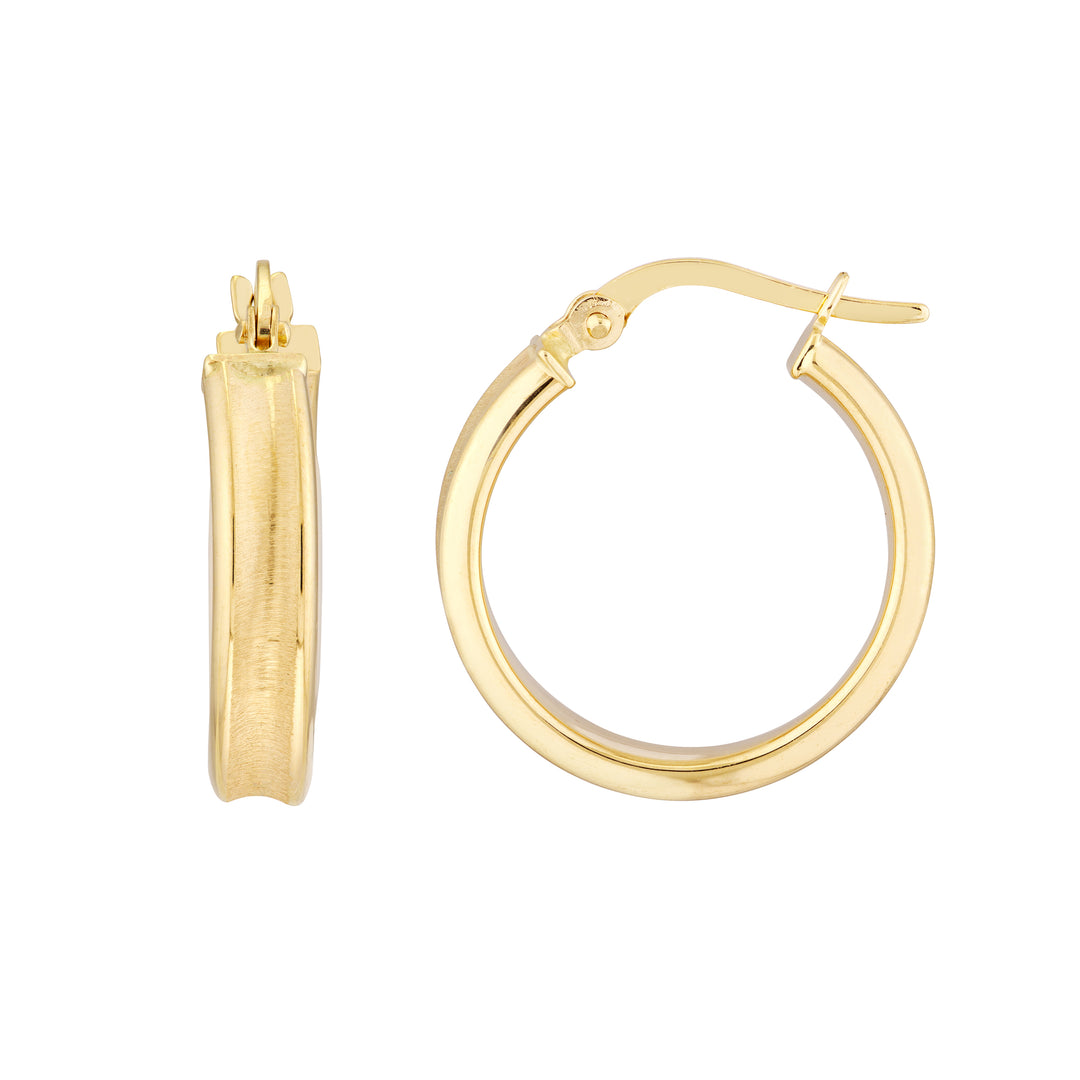 Satin Concave Hoop Earrings