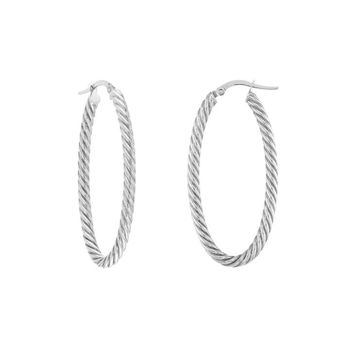 Oval Rope Twist Hoop Earrings