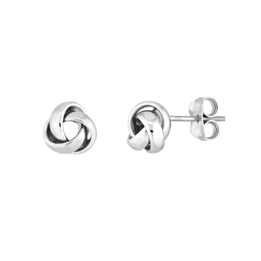 Sterling Silver Open 3 Loop Love Knot Post Earrings