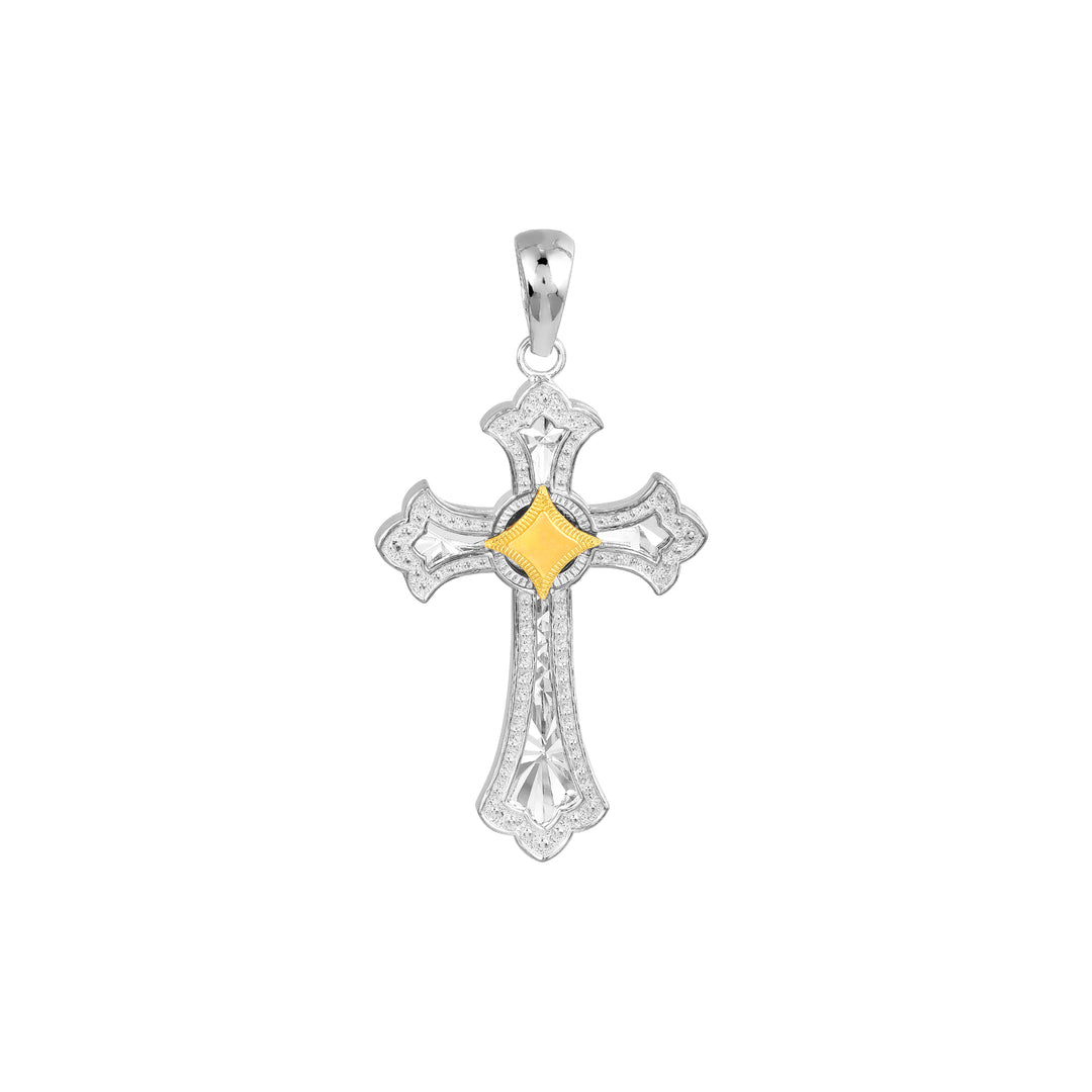 Diamond Shaped Fleur De Lis Cross