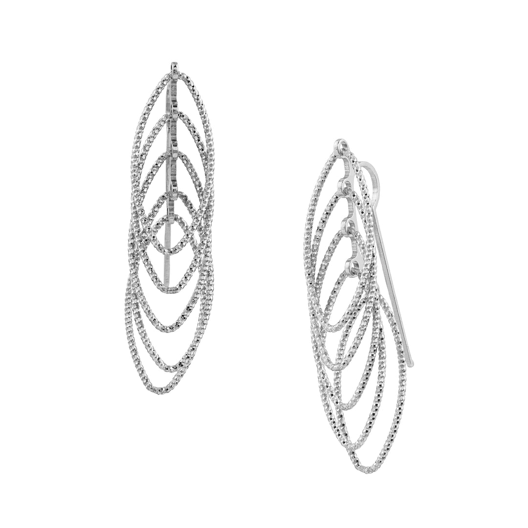 Sterling Silver Cascading Marquise Dangle Earrings