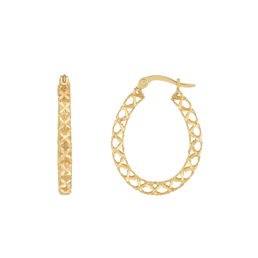 Oval Filigree Hoop Earrings