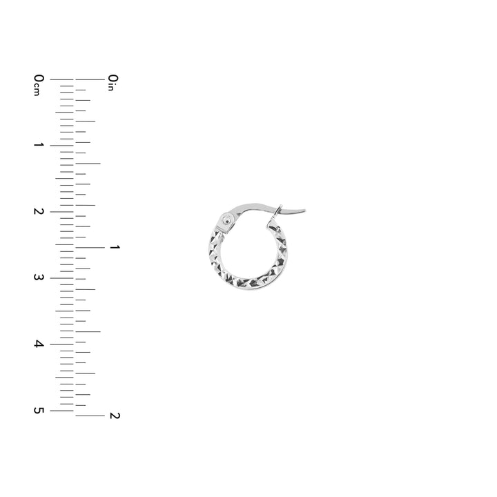 Split Mini Diamond-Cut Hoop Earrings