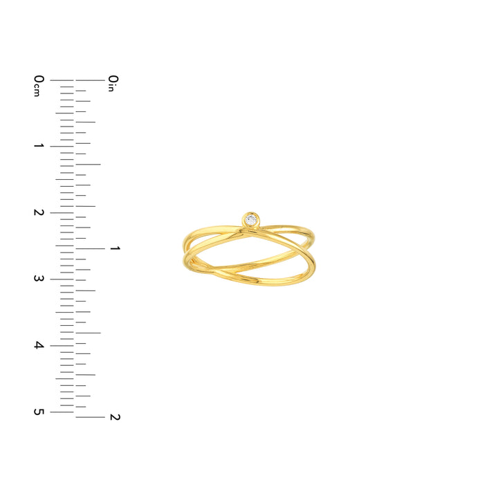 Diamond Crossover Ring