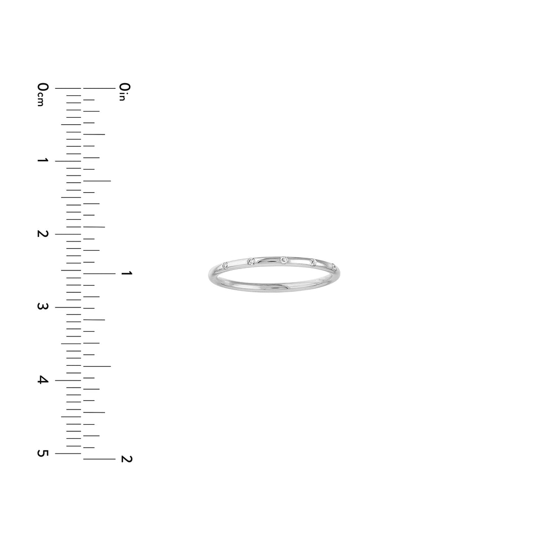 Diamond Stations Thin Band Ring