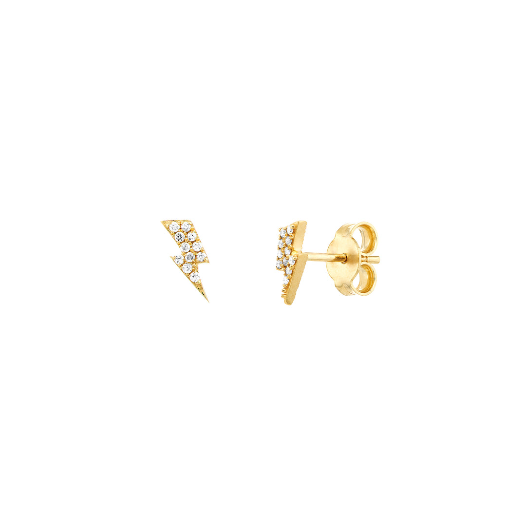 Diamond Thunder Bolt Micro Stud Earrings