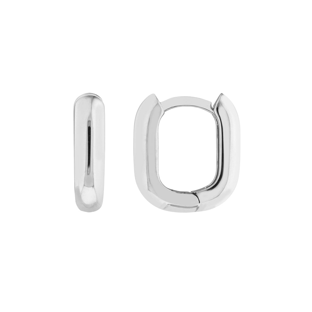 12mm Oblong Polished Mini Hoops