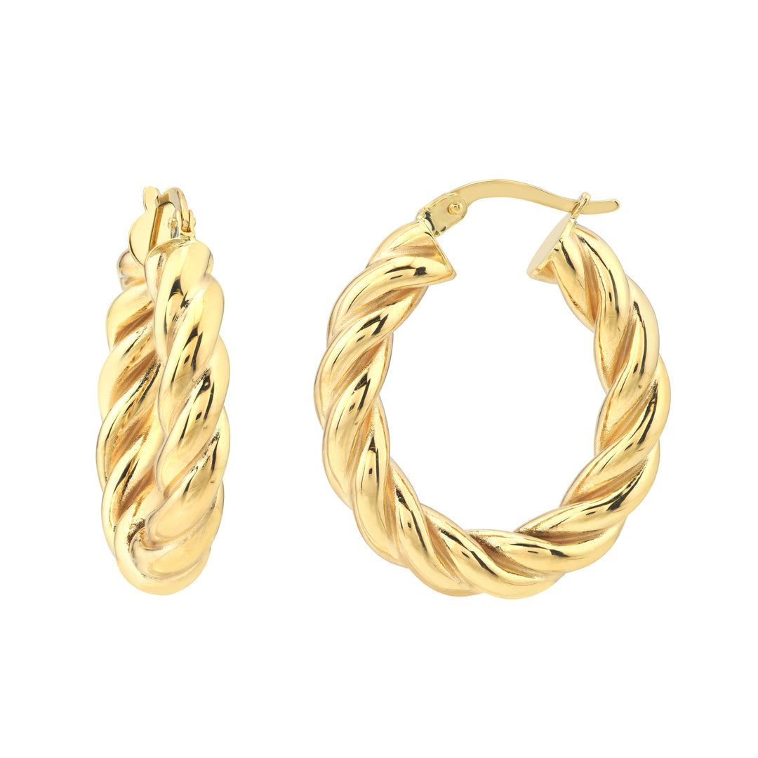 Oval Rope Twist Hoops