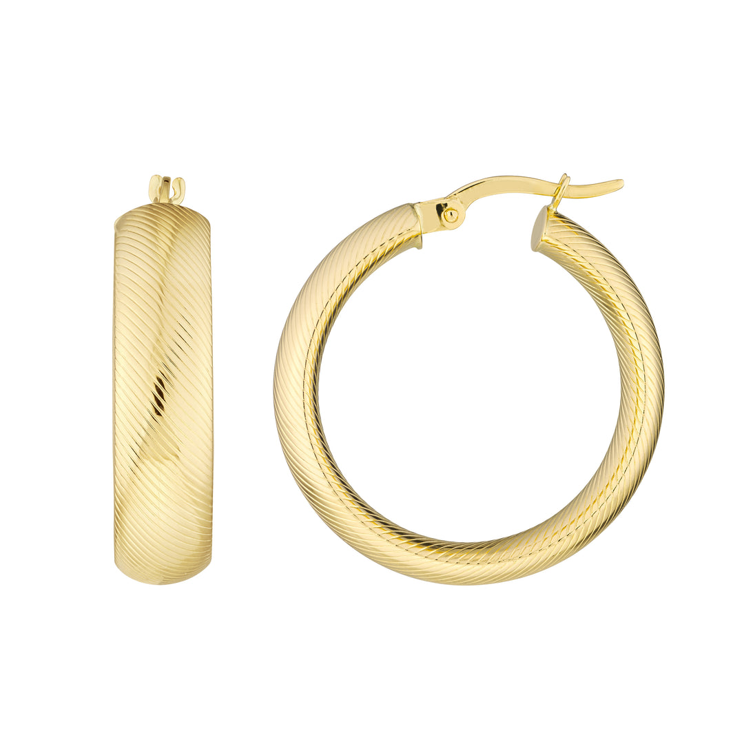 Soft Lined Round Hoop Earrings