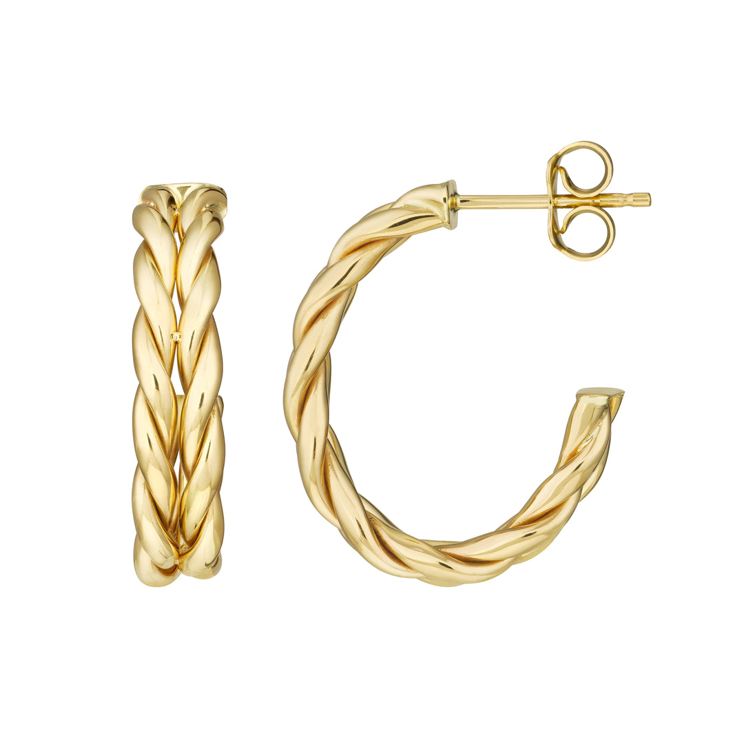 Braided J Hoop Earrings