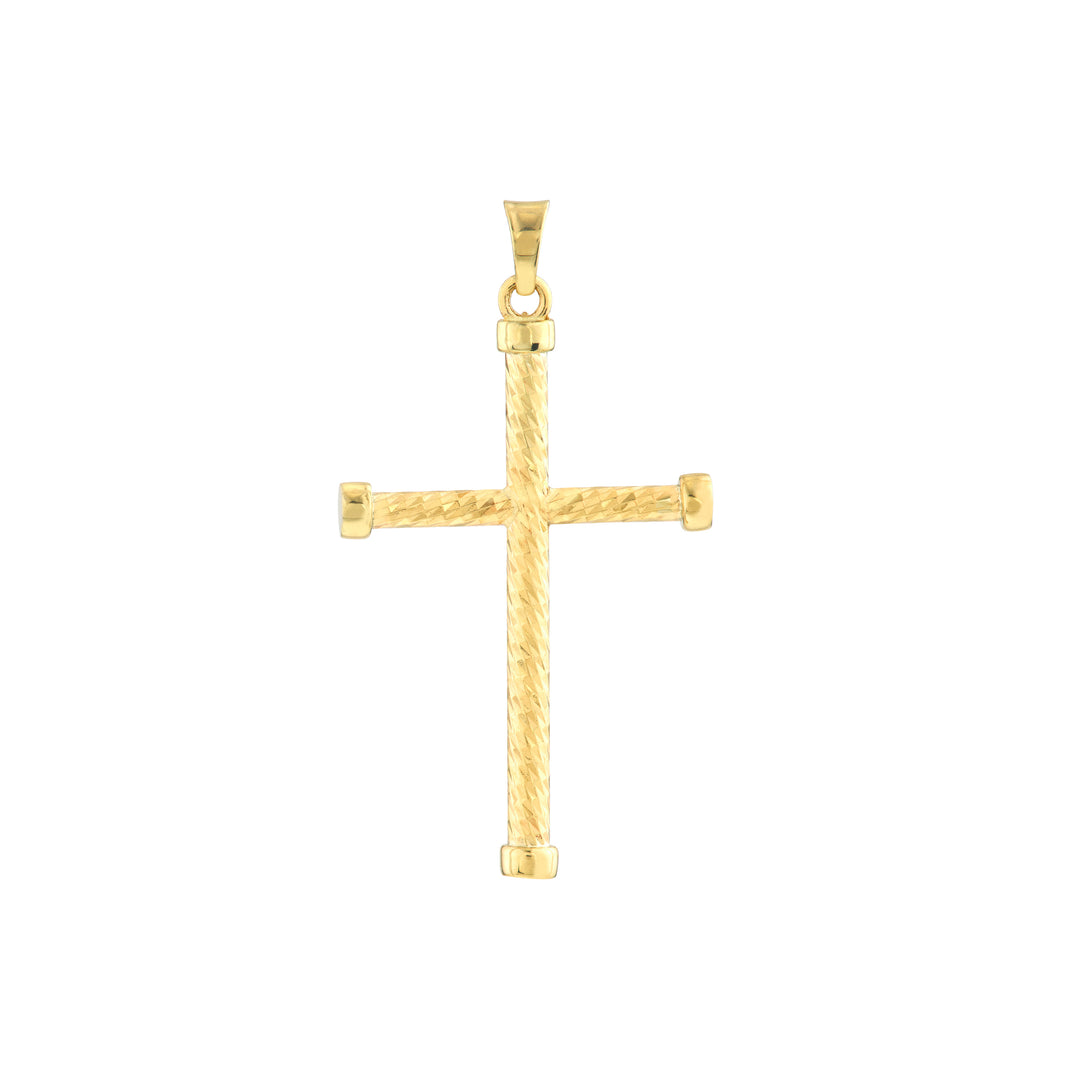 19mm Twisted Polished Cross Pendant