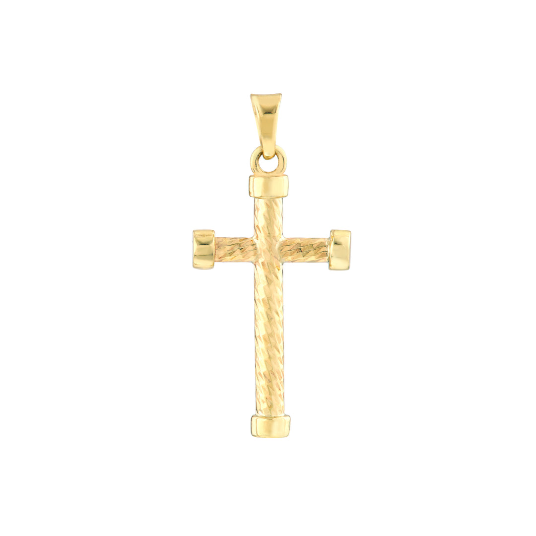 11mm Double Sided D/C Twisted Cross Pendant