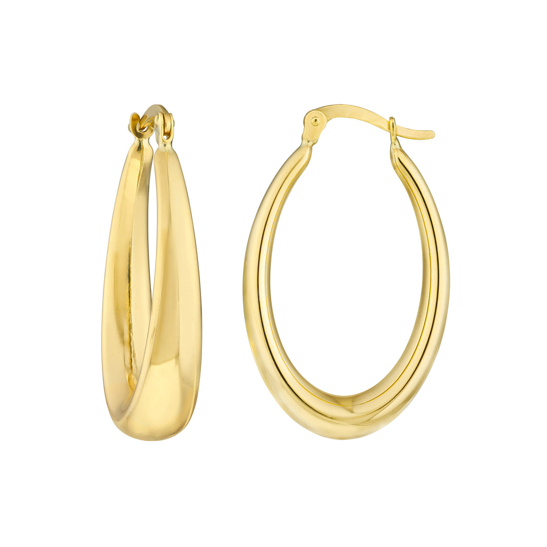 Graduated Oval Puff Hoop Earrings