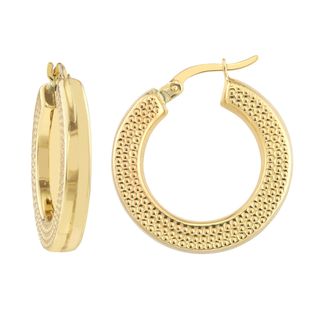 Side Dotted Design Round Hoop Earrings