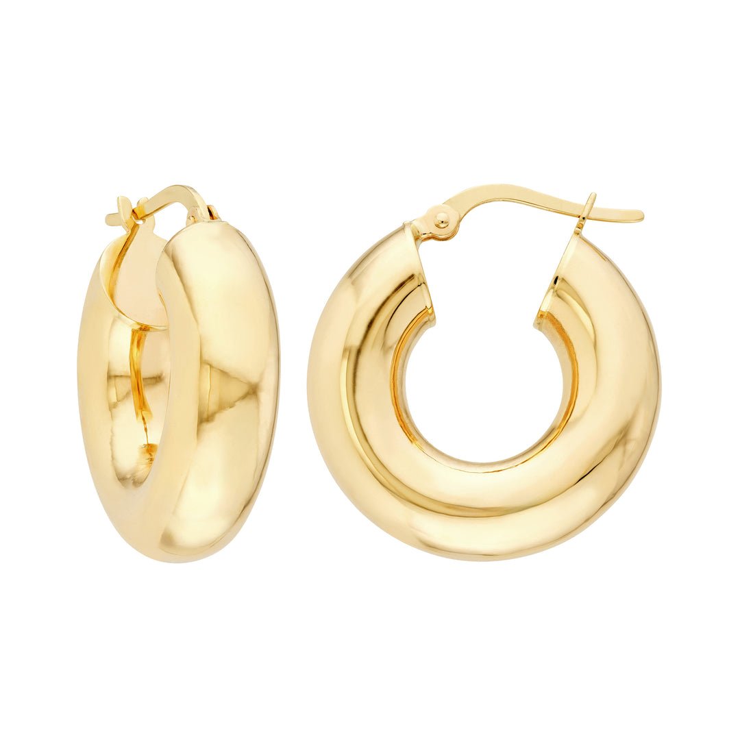 10mm Round High Polished Hoop Earrings