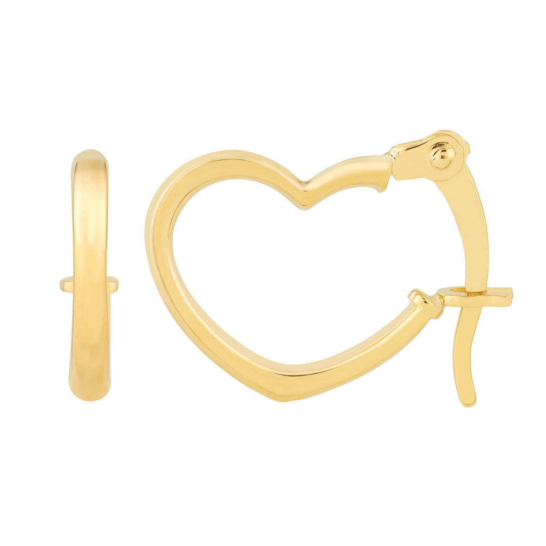 Tilted Heart Mini Hoop Earrings