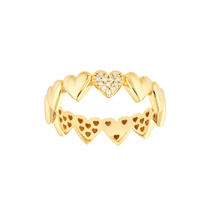 Side by Side Heart Ring