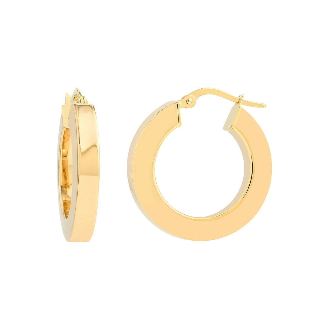 15mm Round Square Tube Hoop Earrings