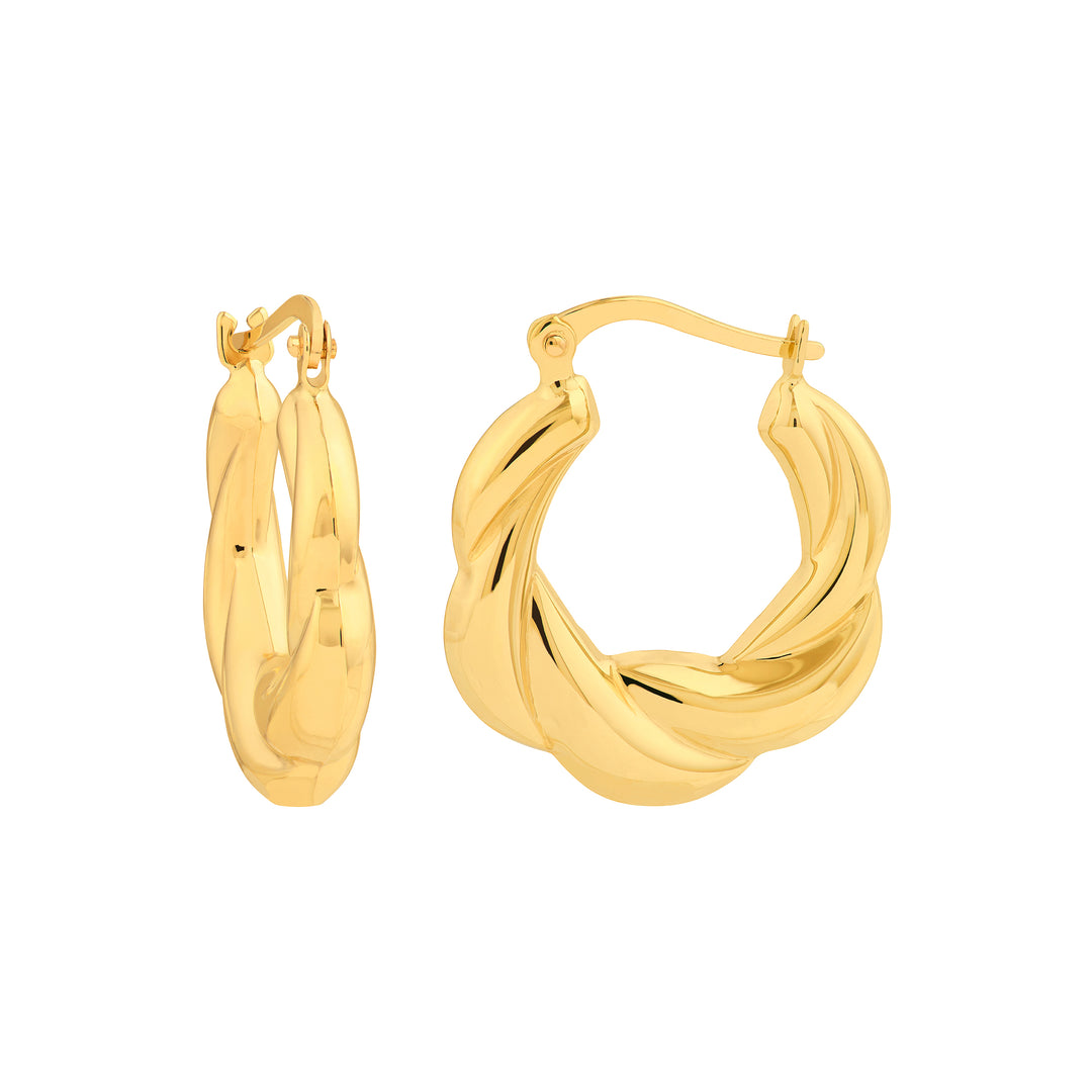 Twisted Round Hoop Earrings