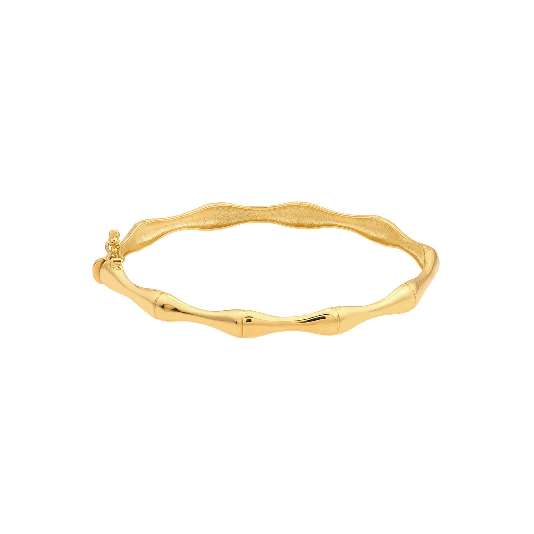 Polished Bamboo Style Bangle Bracelet