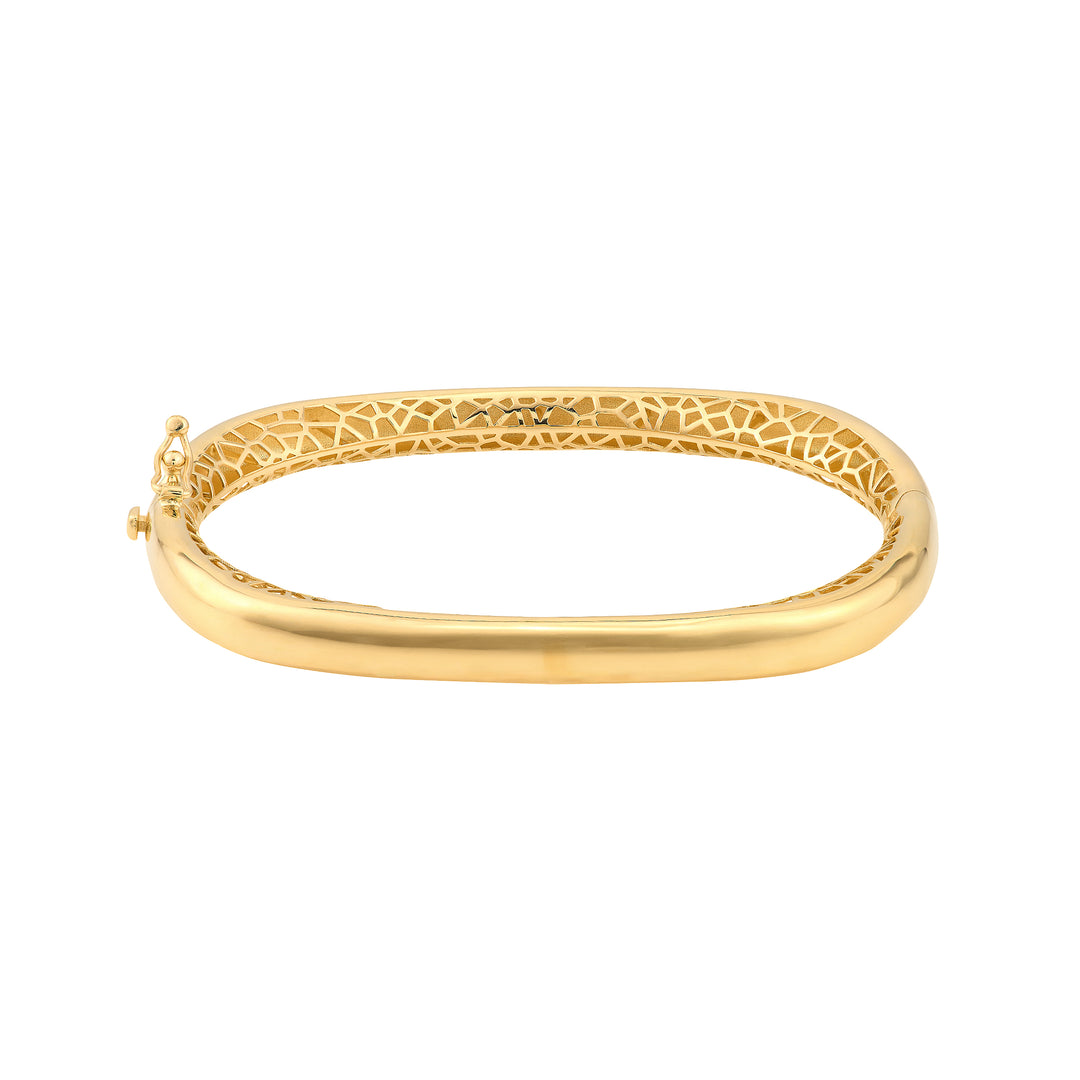 Polished Semi Round Bangle Bracelet