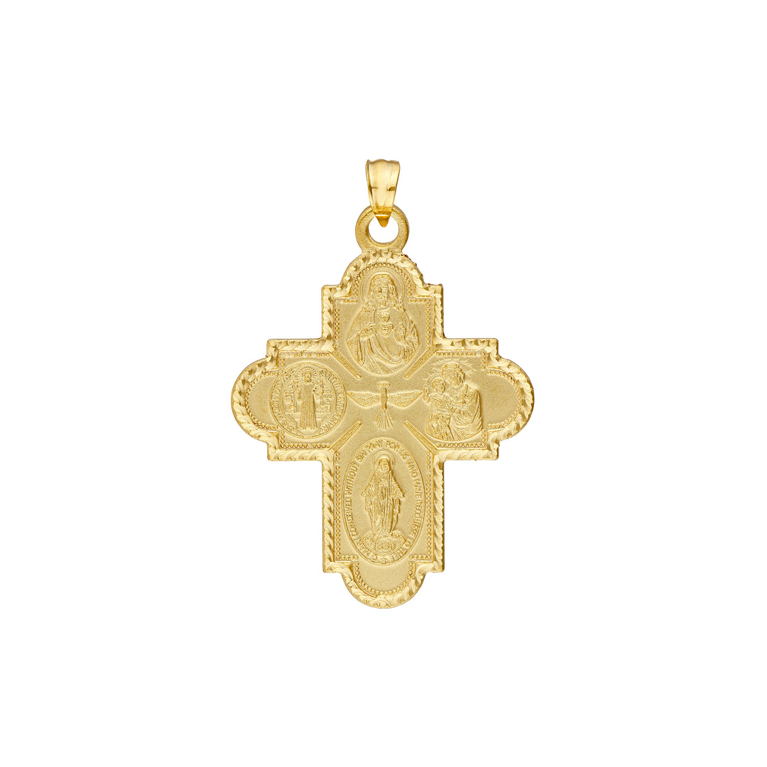 4 Way Double Sided Medal Cross Pendant